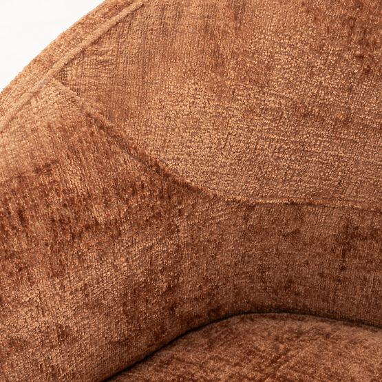 Otočná stolička Rumble medená, oblý tvar