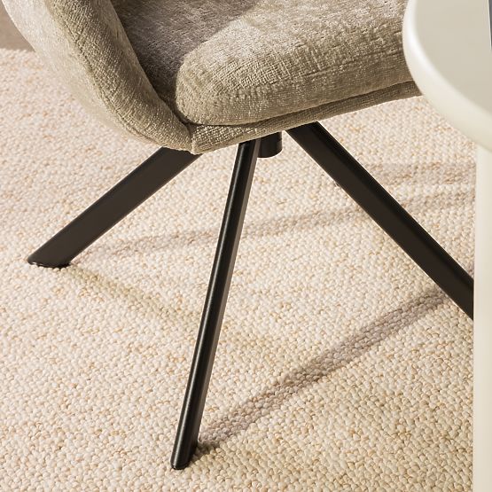 Otočná stolička Santos svetlo béžová/čierne nohy