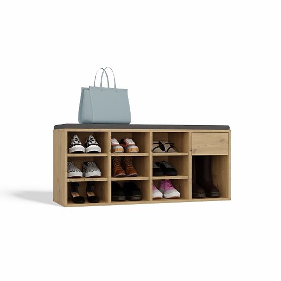 Otvorená botníková skrinka TALLIN DUB ARTISAN do predsiene