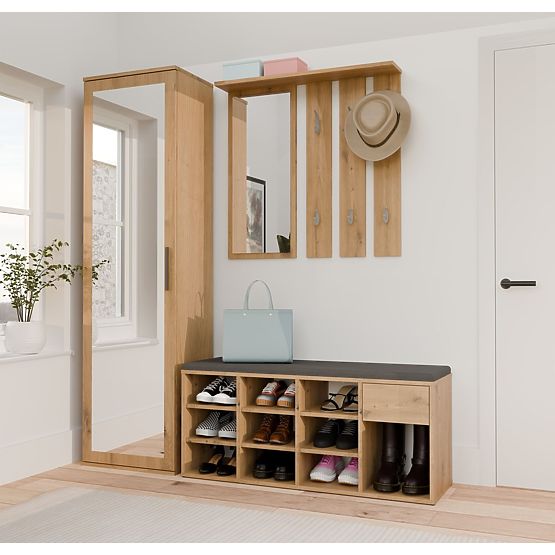 Otvorená botníková skrinka TALLIN DUB ARTISAN do predsiene