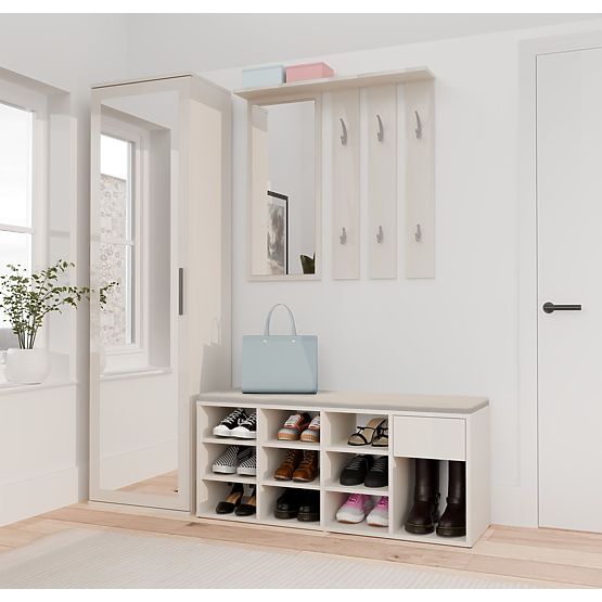 Otvorená Botníková Skrinka TALLIN KAŠMÍR BÉŽOVÁ Do Predsiene