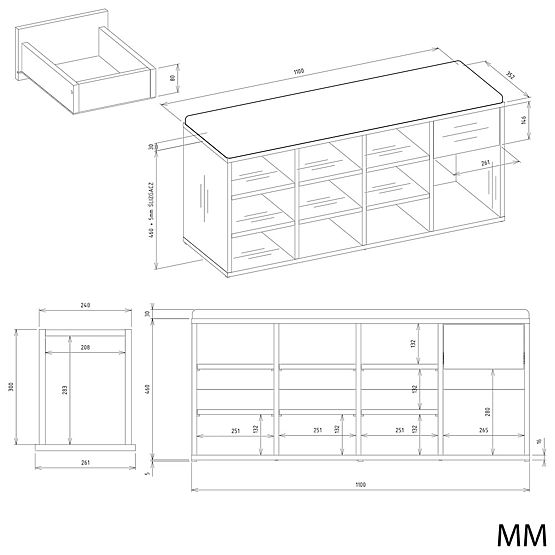 Otvorená Botníková Skrinka TALLIN KAŠMÍR BÉŽOVÁ Do Predsiene