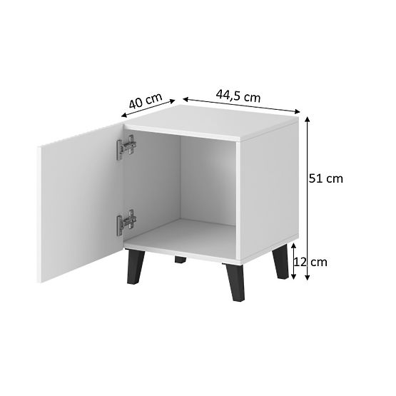 PAFOS NOČNÉ STOLÍKY (2 ks = 1 p) ČIERNY MAT/ ČIERNY MAT