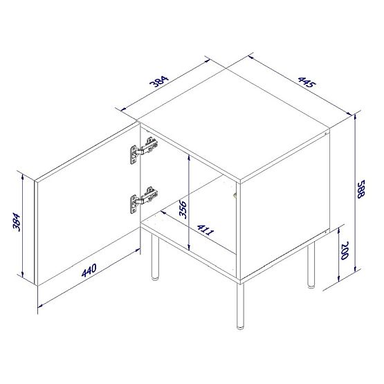 PALAZZO nočný stolík (2 ks = 1 sada) čierny mat/dub craft