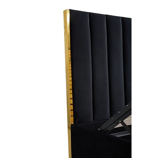 Čalúnená posteľ s vysokým čelom PALLAZO čierna - 160x200 cm