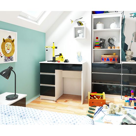 PÍSACÍ STÔL A-7 CLP GRAFIT LESK ĽAVOSTRANNÝ