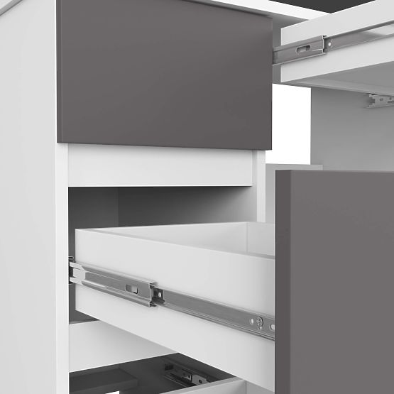 PÍSACÍ STÔL A-7 CLP PK BIELY / ŠEDÝ ĽAVOSTRANNÝ