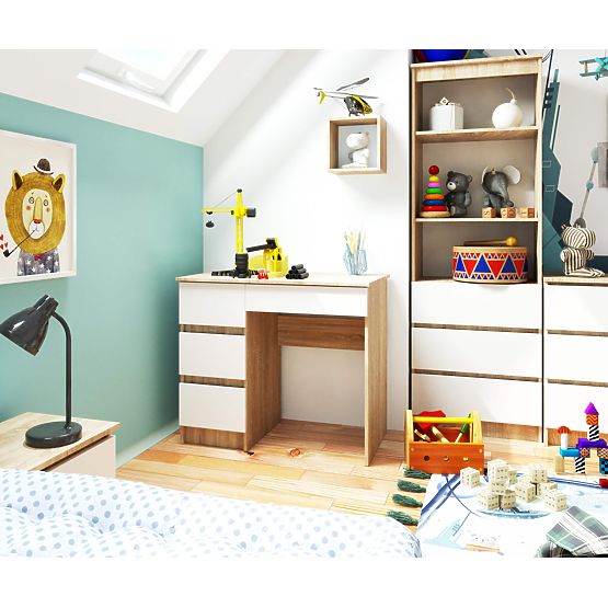 PÍSACÍ STÔL A-7 CLP PK DUB SONOMA / BIELY ĽAVOSTRANNÝ