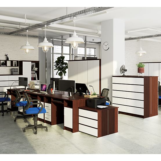 PÍSACÍ STÔL ANA WENGE / BIELA