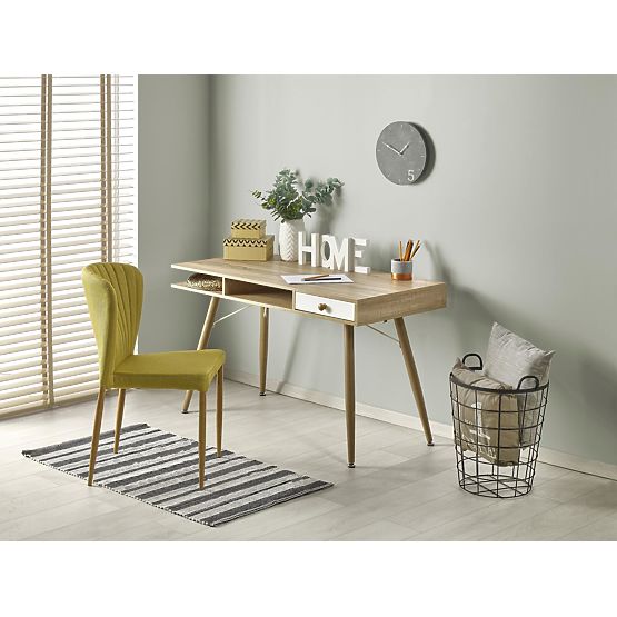 Písací stôl B34 - biely/dub sonoma