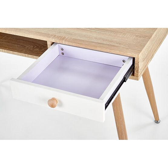 Písací stôl B34 - biely/dub sonoma