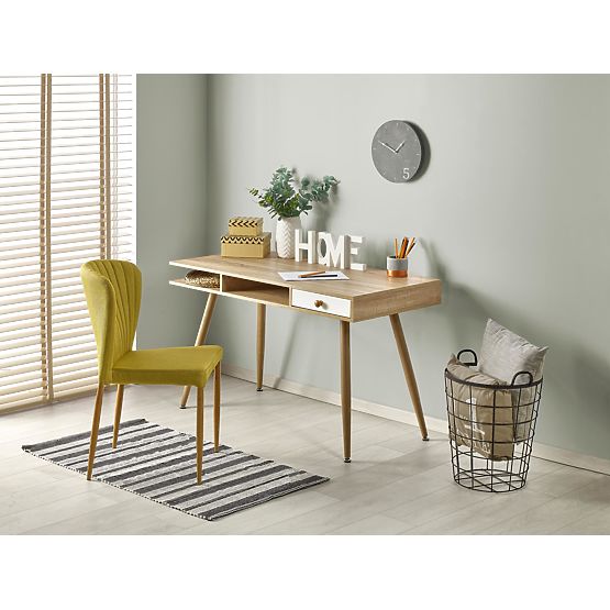 Písací stôl B34 - biely/dub sonoma