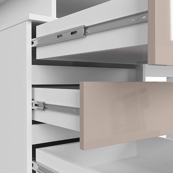 PÍSACÍ STÔL CLP 135 cm PK BIELY / CAPPUCCINO LESK