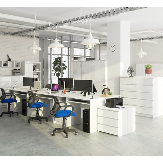 PÍSACÍ STÔL CLP 135cm PK BIELY / BIELY LESK