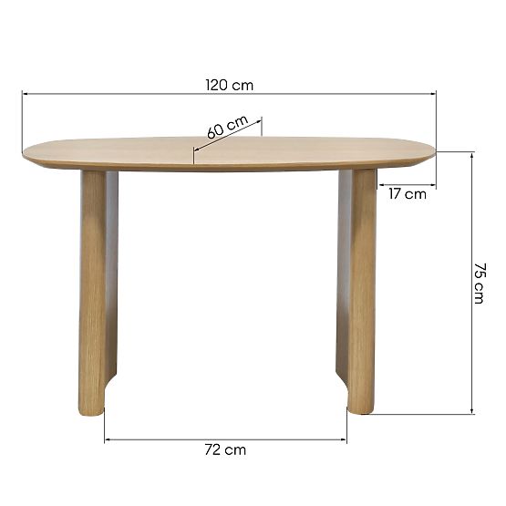 Písací stôl/konzola Oriento 120 cm, prírodná dubová dyha