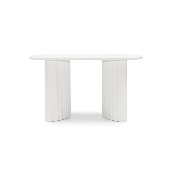 Písací stôl/konzola Pauline 140 cm, biela, lamely