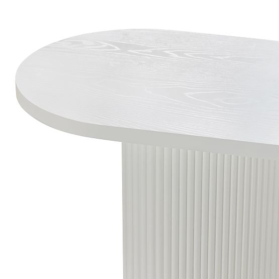 Písací stôl/konzola Pauline 140 cm, biela, lamely