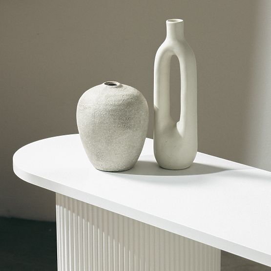 Písací stôl/konzola Pauline 140 cm, biela, lamely