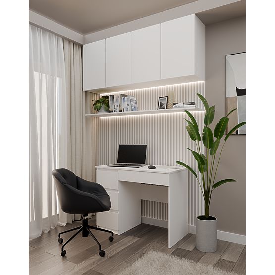 Písací stôl Mijas ĽAVÝ BIELY