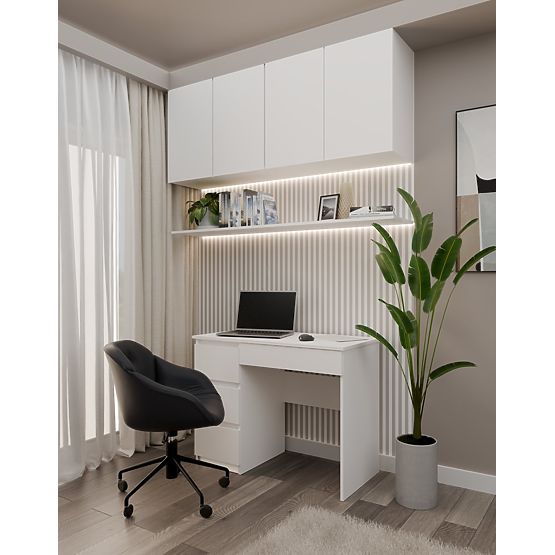 Písací stôl Mijas ĽAVÝ BIELY
