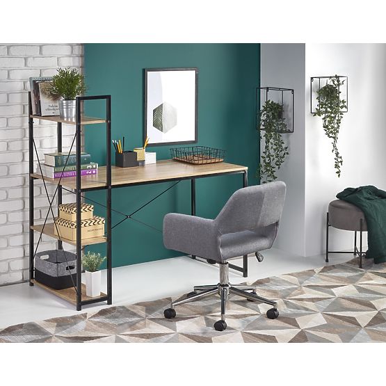 Písací stôl NARVIK B1 - dub sonoma/čierny