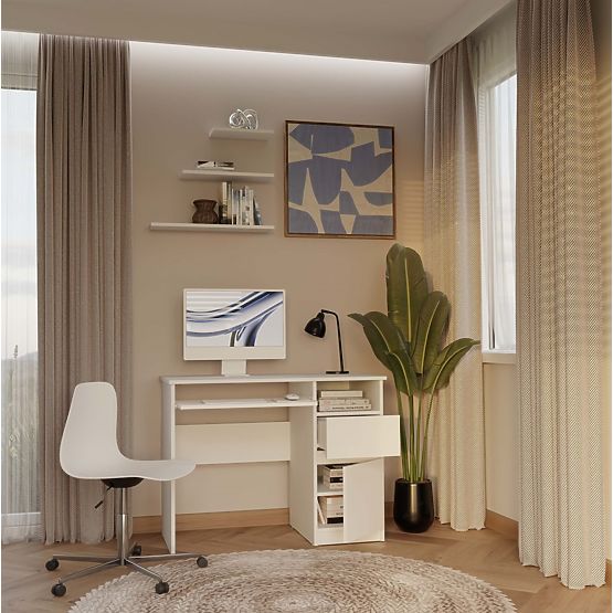 Písací stôl PORTO PRAVÝ BIELY