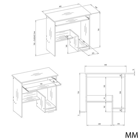 Písací stôl ROSA BIELY