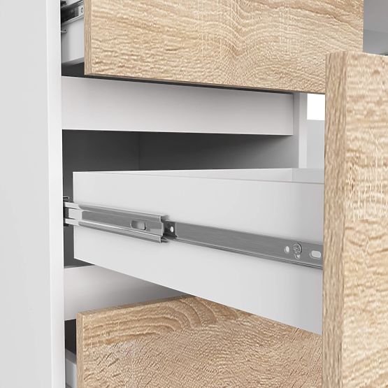 POČÍTAČOVÝ STÔL A-11 135 cm 6 ZÁSUVIEK PK BIELA / SONOMA