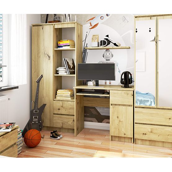 POČÍTAČOVÝ STÔL PIKSEL DUB ARTISAN - PRAVÝ