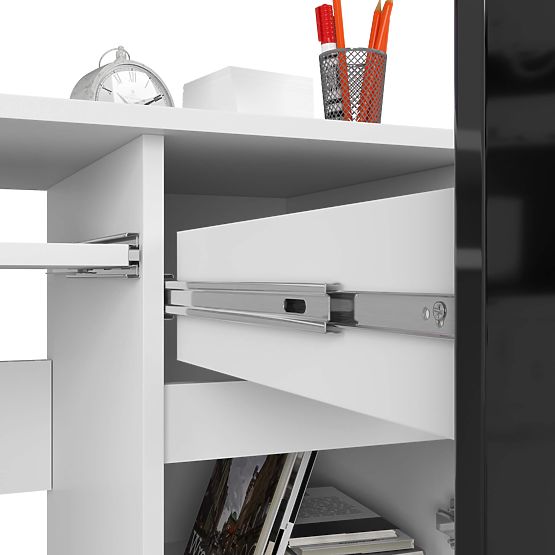 POČÍTAČOVÝ STÔL PIKSEL PK ČIERNY LESK PRAVÝ