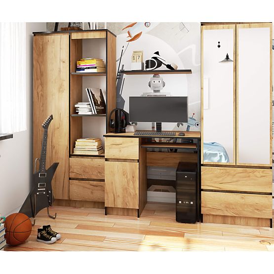 POČÍTAČOVÝ STÔL PIKSEL PK DUB CRAFT - ĽAVÝ