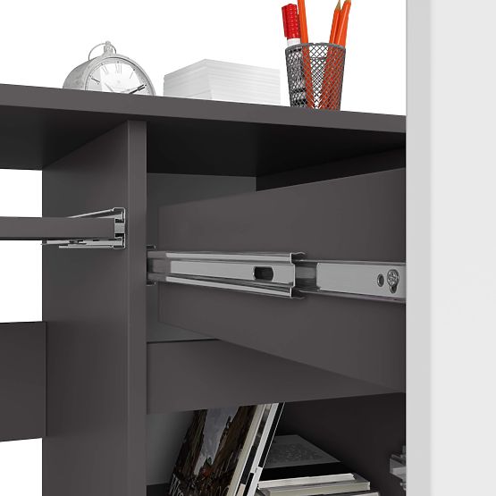 POČÍTAČOVÝ STÔL PIKSEL PK ŠEDÝ / BIELY - PRAVÝ