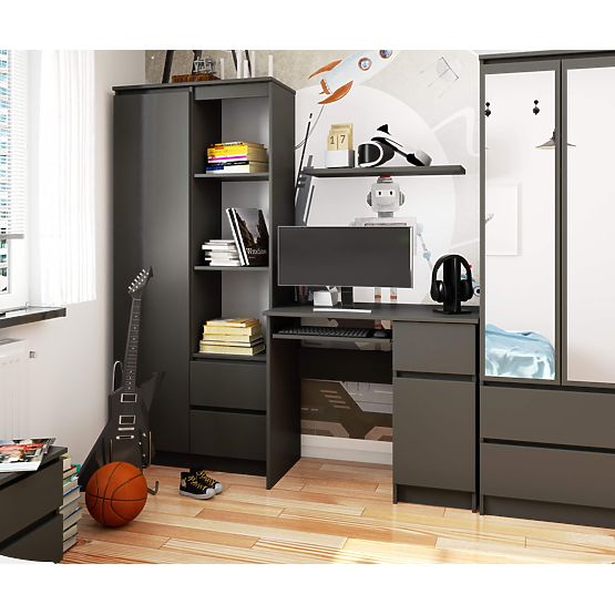 POČÍTAČOVÝ STÔL PIKSEL PK ŠEDÝ - PRAVÝ