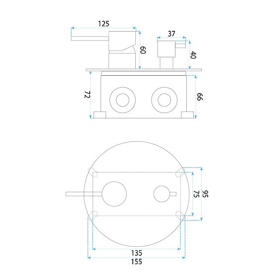Podomietková sprchová sada Rea Lungo Diamond Chróm + BOX