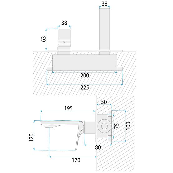 Podomietková Umývadlová Batéria REA Joe Zlatá Kartáčovaná