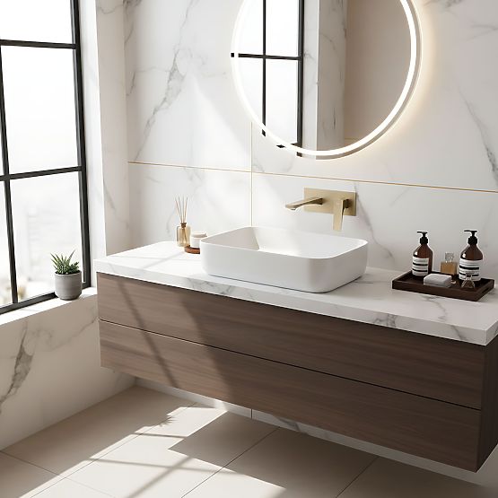 Podomietková Umývadlová Batéria REA Joe Zlatá Kartáčovaná