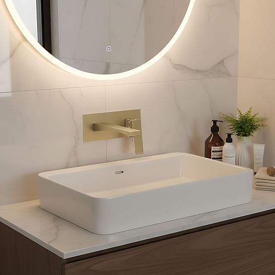 Podomietková Umývadlová Batéria REA Joe Zlatá Kartáčovaná