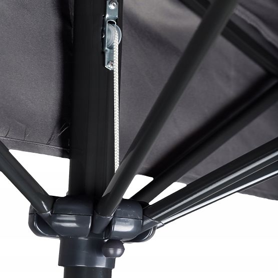 Polkruhový slnečník na terasu - šedý