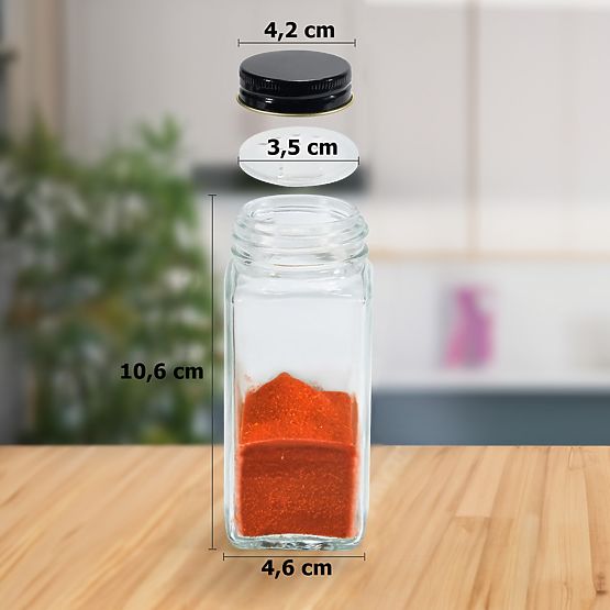 Poschodový stojan na korenie ENELDO 24 pohárov + 72 nálepiek