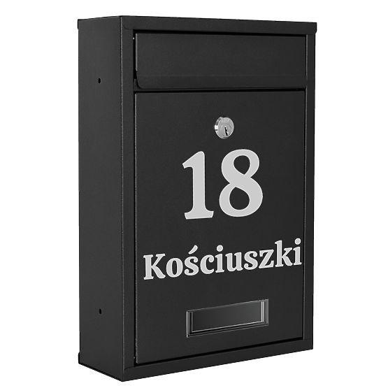 Poštová schránka na listy Gustav čierna s nápismi