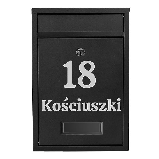 Poštová schránka na listy Gustav čierna s nápismi