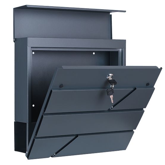 Poštová schránka na listy Tove s držiakom na noviny antracit