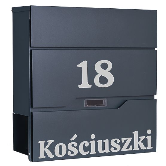 Poštová schránka na listy Vidar antracit s nápismi