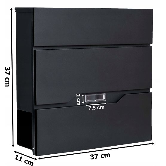 Poštová schránka na listy Vidar čierna