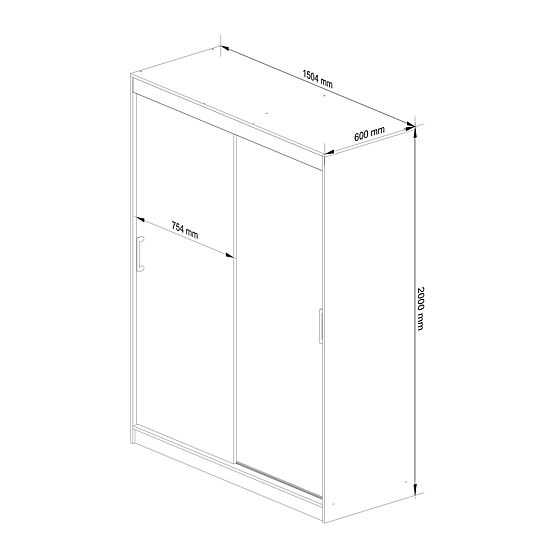POSUVNÁ SKRIŇA 150cm CLP SONOMA