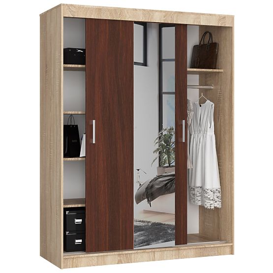 POSUVNÁ SKRIŇA 150cm CLP SONOMA / WENGE
