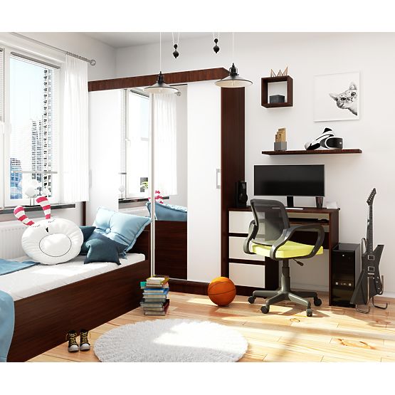 POSUVNÁ SKRIŇA 150cm CLP WENGE / BIELA