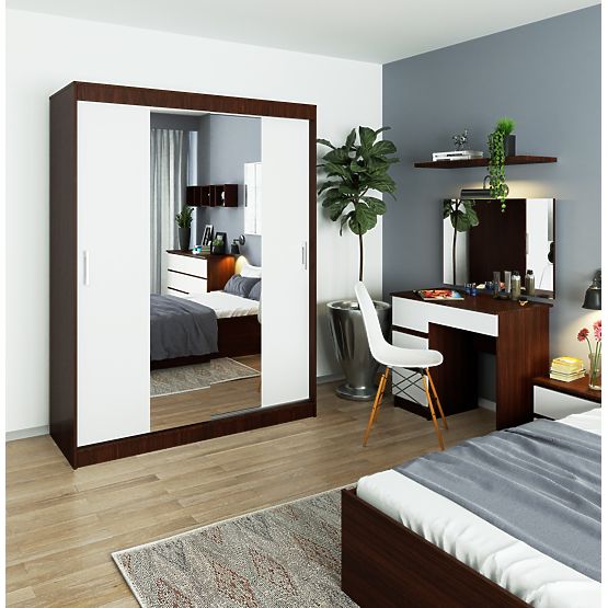 POSUVNÁ SKRIŇA 150cm CLP WENGE / BIELA