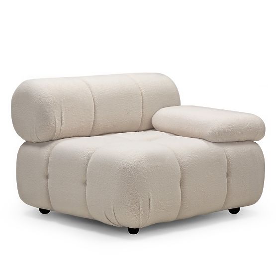 Pravostranný modul Fluf Big svetlo béžový, boucle