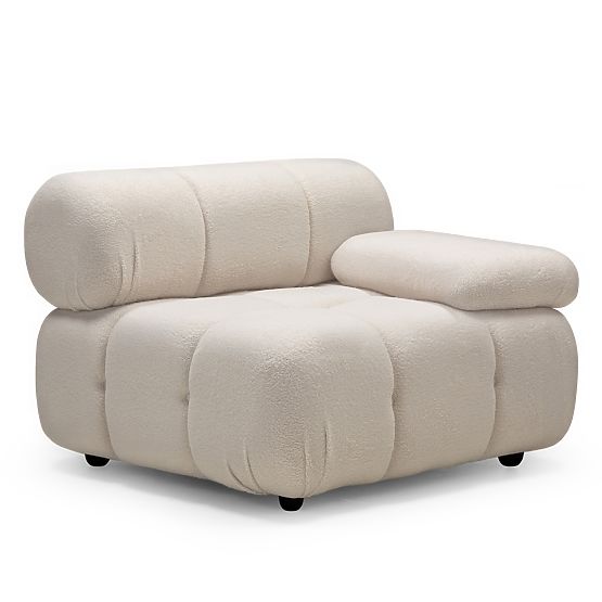 Pravostranný modul Fluf Big svetlo béžový, boucle